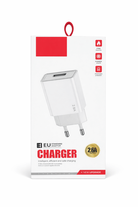 USB Şarj Adaptörü 2.6A – EU Standart ürünü - Şarj Aleti kategorisi | Tekno Muaz
