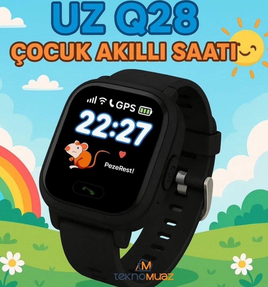 Uz Q28 Akıllı Çocuk Saati ürünü - Akıllı Saat kategorisi | Tekno Muaz