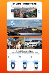 X3 Motosiklet CarPlay – 3 Kameralı ürünü - Araç Ekipmanları kategorisi | Tekno Muaz