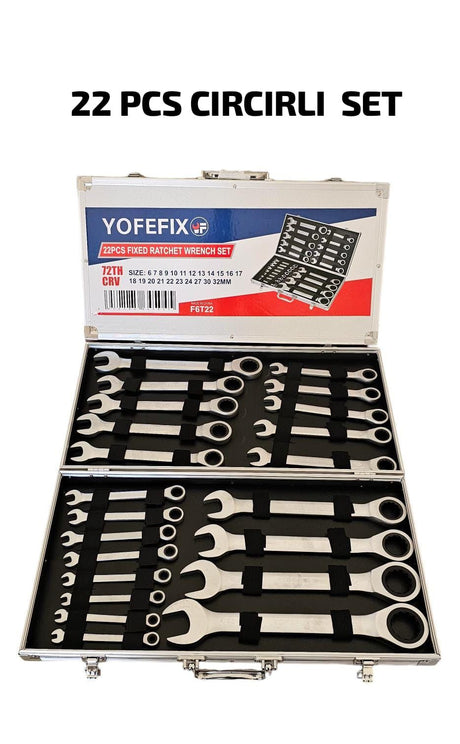 YOFEFIX 22 Parça Cırcırlı Anahtar Seti | Hırdavat | TeknoMuaz